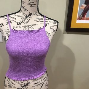 Light purple lettuce edge tank top